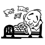 Dibujo para colorear Dibujo De Nino Durmiendo Y Contando Ovejitas Para Pintar Y Colorear