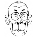 Dibujo para colorear Hombre Con Cara De Mono Para Pintar Y Colorear