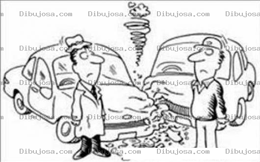 Dibujo para colorear Dibujo De Un Choque De Carros Para Pintar Y Colorear Accidente De Vehiculos Colisionados