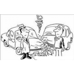 Dibujo para colorear Dibujo De Un Choque De Carros Para Pintar Y Colorear Accidente De Vehiculos Colisionados