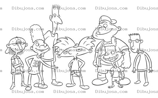 Dibujo para colorear Dibujo De Arnold Y Sus Amigos Para Pintar Y Colorear
