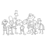 Dibujo para colorear Dibujo De Arnold Y Sus Amigos Para Pintar Y Colorear