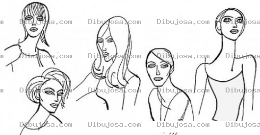 Dibujo para colorear Dibujo De Peinados De Mujeres Para Pintar Y Colorear