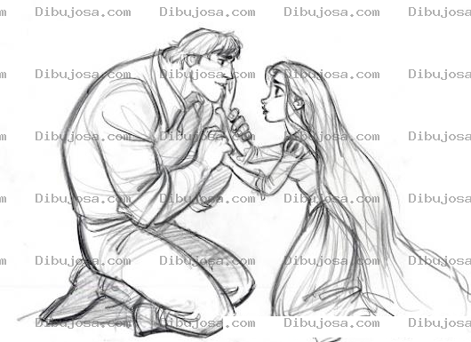 Dibujo para colorear Dibujo De Principe Azul Musculoso Con Su Princesita Para Pintar Y Colorear