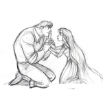 Dibujo para colorear Dibujo De Principe Azul Musculoso Con Su Princesita Para Pintar Y Colorear