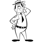 Dibujo para colorear Dibujo Del Policia Guardabosques Del Oso Yogui Para Pintar Y Colorear Al Oficial Del Oso Yogi Bear
