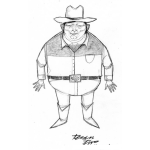 Dibujo para colorear Dibujo De Vaquero Gordo Para Pintar Y Colorear