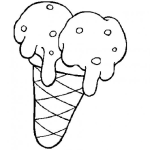 Dibujo para colorear Dibujo De Helado De Dos Bolas Para Pintar Y Colorear