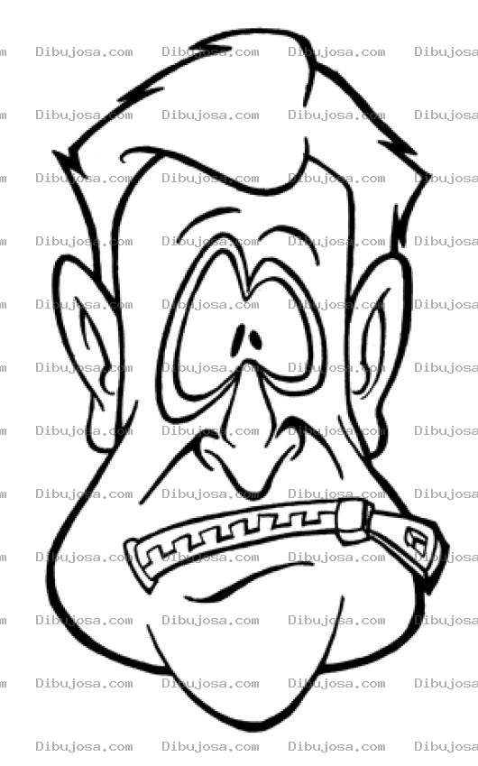 Dibujo para colorear Zipper En La Boca Dibujo De Hombre Con Ziper En La Boca Para Pintar Y Colorear Hombre Silenciado