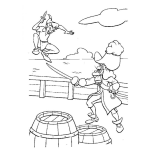 Dibujo para colorear Dibujo De Peterpan Peleadno En Un Barco Contra Un Pirata Para Pintar Y Colorear