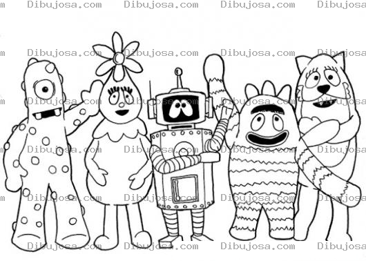 Dibujo para colorear Dibujo De Robot Con Moustruos Para Pintar Y Colorear