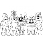 Dibujo para colorear Dibujo De Robot Con Moustruos Para Pintar Y Colorear