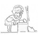Dibujo para colorear Dibujo De Mujer Maquillandose Para Pintar Y Colorear