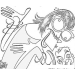 Dibujo para colorear Dibujo De Mujer Elocuente Para Pintar Y Colorear