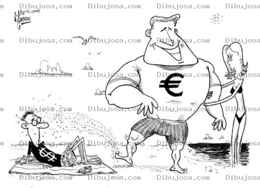 Dibujo para colorear Dibujo De Mujer Infiel Cambiando Al Dolar Por El Euro Para Pintar Y Colorear
