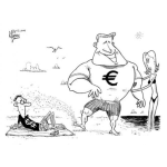 Dibujo para colorear Dibujo De Mujer Infiel Cambiando Al Dolar Por El Euro Para Pintar Y Colorear