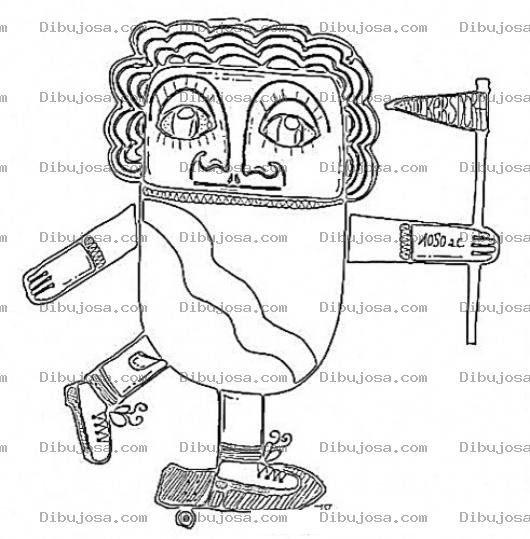 Dibujo para colorear Dibujo De Rey En Patineta Para Pintar Y Colorear