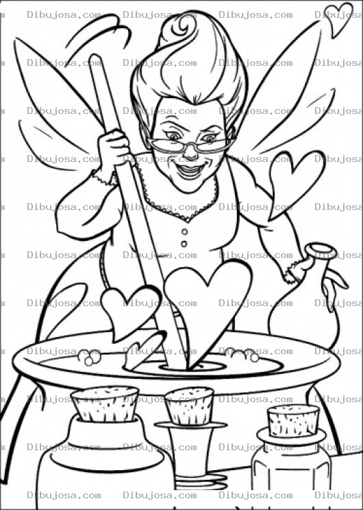 Dibujo para colorear Dibujo Del Hada Malvada De Shreck Para Pintar Y Colorear