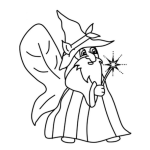 Dibujo para colorear Dibujo De Mago Con Alas Para Pintar Y Colorear