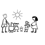 Dibujo para colorear 5 Hijos Dibujo De Familia De 4 Hijos Y 1 Por Venir Para Pintar Y Colorear Papa Con El Pelo Parado De Tanto Hijo Que Mantener