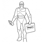 Dibujo para colorear Panales De Bebe Dibujo De Robocop Con Panales De Bebe Y Pacha Biberon Para Pintar Y Colorear