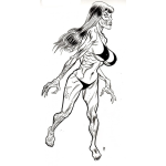 Dibujo para colorear Dibujo De Mujer Sombi En Bikini Para Pintar Y Colorear