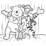 Dibujo para colorear Dibujo De Wuini Pu Con Tiger Y Piglet Para Pintar Y Colorear