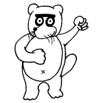 Dibujo para colorear Dibujo De Mapachito Para Pintar Y Colorear Mapache Pegandose En El Pecho