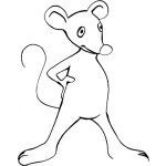 Dibujo para colorear Dibujo De Raton Parado Con Las Piernas Abiertas Para Pintar Y Colorear