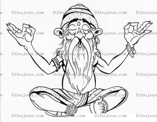 Dibujo para colorear Dibujo De Viejito Haciendo Yoga Para Pintar Y Colorear