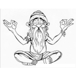 Dibujo para colorear Dibujo De Viejito Haciendo Yoga Para Pintar Y Colorear