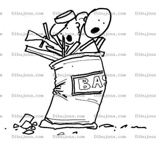 Dibujo para colorear Dibujo De Militares Metidos En Un Bote De Basura Para Pintar Y Colorear