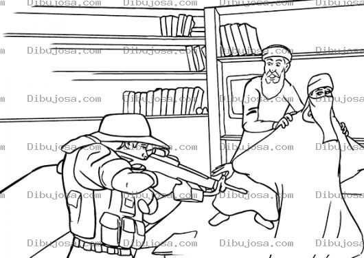 Dibujo para colorear Dibujo De La Captura De Osama Bin Laden Para Pintar Y Colorear