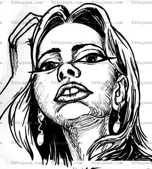 Dibujo para colorear Dibujo De Rostro De Mujer Chata Para Pintar Y Colorear
