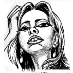 Dibujo para colorear Dibujo De Rostro De Mujer Chata Para Pintar Y Colorear