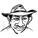 Dibujo para colorear Dibujo De Campesino Con Bigote Ralo Para Pintar Y Colorear