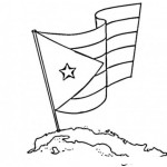 Dibujo para colorear Isla De Cuba Dibujo De Bandera Cubana Para Pintar Y Colorear La Bandera De Cuba Sobre El Mapa De Cuba