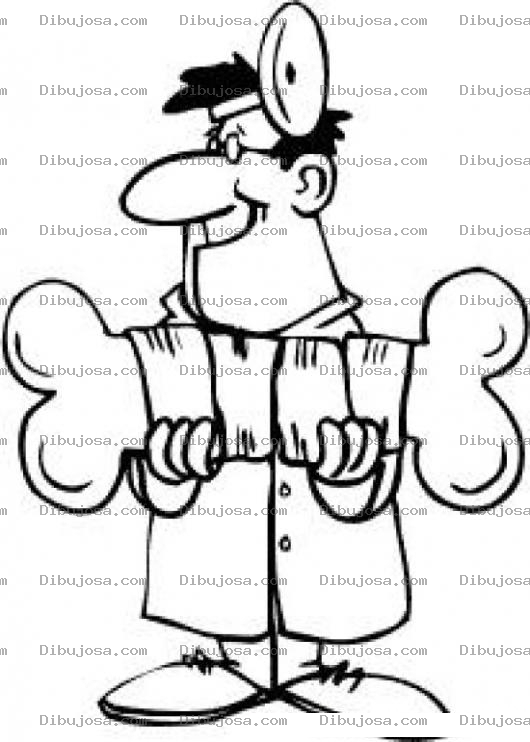 Dibujo para colorear Doctor De Huesos Dibujo De Traumatologo Especialista En Fracturas Curando Un Hueso Para Pintar Y Colorear Huesito Remendado