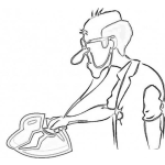 Dibujo para colorear Dibujo De Cardiologo Analizando Un Corazon Roto Para Pintar Y Colorear