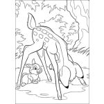 Dibujo para colorear Bambi y el conejito