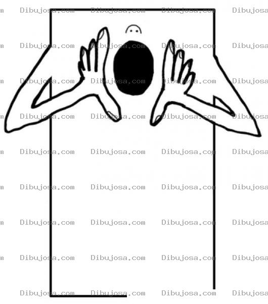 Dibujo para colorear Dibujo De Una Hoja Con Boca Para Pintar Y Colorear Cartel En Blanco Gritando Para Pintar Y Colorear