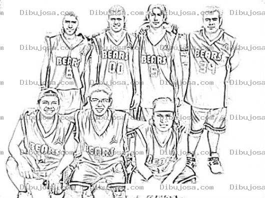 Dibujo para colorear Basquetbolistas Guatemaltecos Equipo Bears De La Liga De Basquetbol De Santa Catarina Pinula De Guatemala Para Pintar Y Colorear