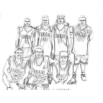Dibujo para colorear Basquetbolistas Guatemaltecos Equipo Bears De La Liga De Basquetbol De Santa Catarina Pinula De Guatemala Para Pintar Y Colorear