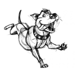 Dibujo para colorear Dibujo De Perro Corriendo Con La Lengua De Fuera Para Colorear