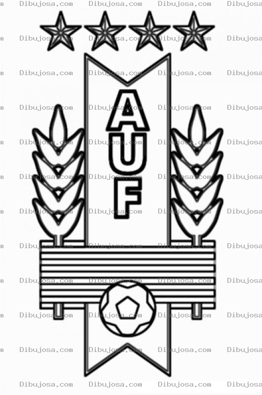 Dibujo para colorear Colorear Logo AUF de Uruguay Asociacion Uruguaya de Futbol
