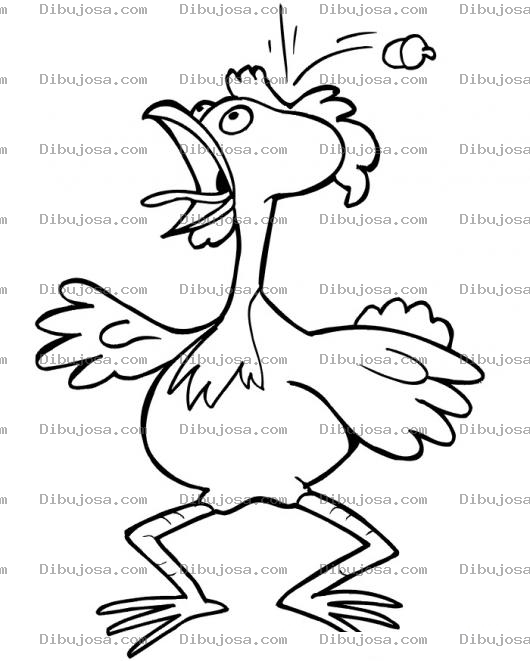 Dibujo para colorear Dibujo De Gallina Con Golpe De Bellota En La Cabeza Para Pintar Y Colorear