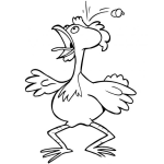 Dibujo para colorear Dibujo De Gallina Con Golpe De Bellota En La Cabeza Para Pintar Y Colorear