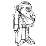 Dibujo para colorear Dibujo De Hombre Quebrado Con Muleta Para Pintar Y Colorear