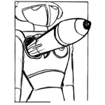 Dibujo para colorear Dibujo De Sayaka Novia De Mazinger Z Disparando Un Pecho Proyectil Para Pintar Y Colorear