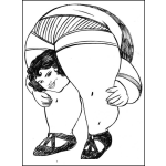 Dibujo para colorear Dibujo De Gordita Contorsionista Para Pintar Y Colorear